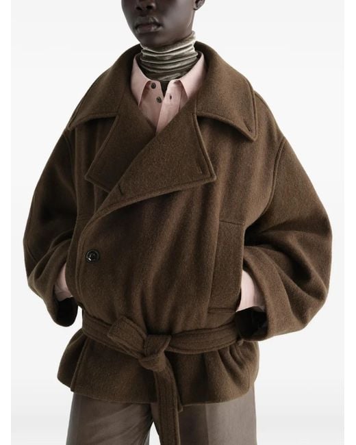 Lemaire Brown Short Wrap Coat