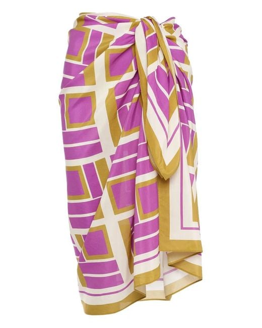Eres Pink Vibration Geometric-Print Sarong