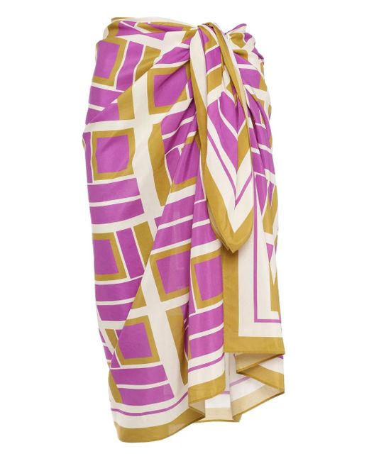 Pareo Vibration con estampado geométrico Eres de color Pink