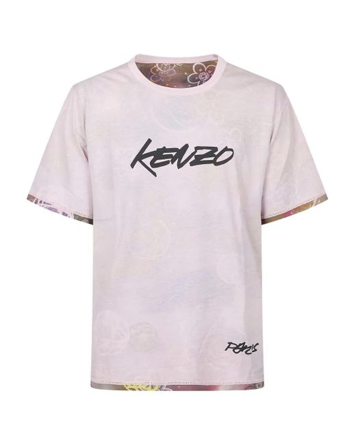 KENZO X Futura T-Shirt mit Logo-Print in Pink für Herren