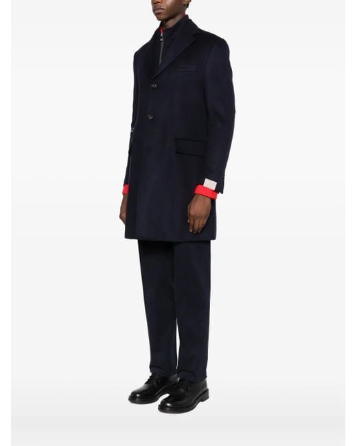 Corneliani Blue Single-Breasted Coat for men
