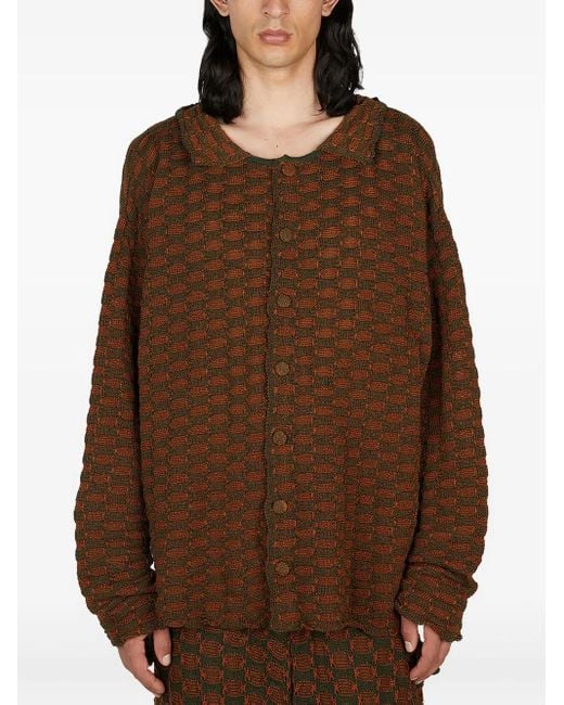 Isa Boulder Brown Cardigan À Motifs for men