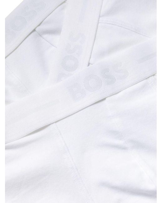 Boss White Logo-Waistband Boxer (Pack Of Three) for men