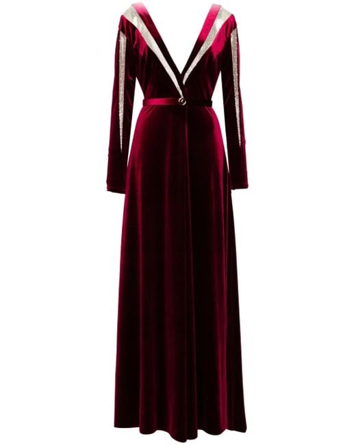 Saiid Kobeisy Red Velvet Long Dress