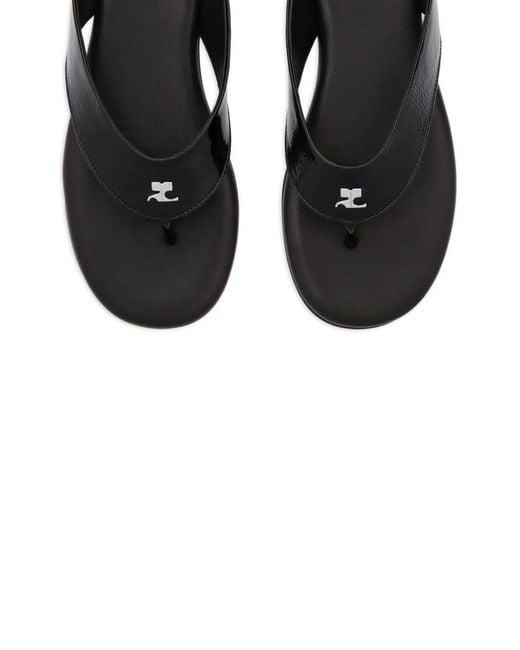 Courreges Black Slide Sandals