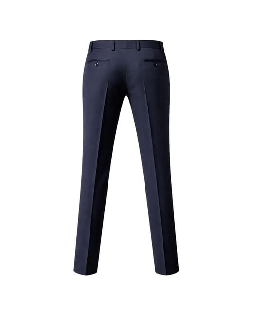 Franzese Collection Blue Button-Fastening Pleated Trousers for men