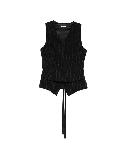 McQueen Black Striped Layered Waistcoat