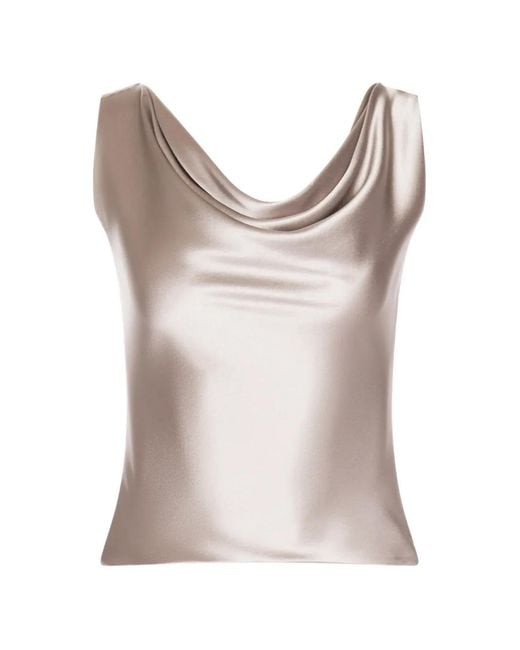 ALEXIA & ANTONIA Natural Cowl-Neck Blouse