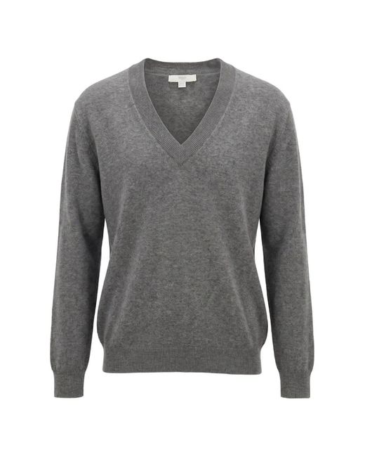 Malo Gray V-Neck Cashmere Sweater