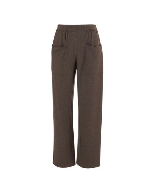 Giorgio Armani Brown Patch-Pocket Track Pants