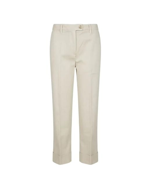 Re-hash White Pressed-Crease Turn-Up Trousers