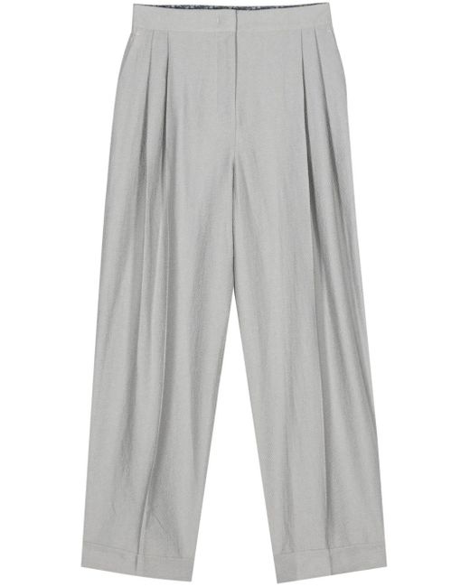 Pantalon droit Icon ASV à taille haute Emporio Armani en coloris Gray