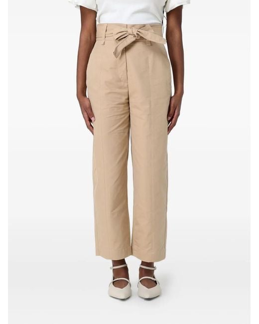Twinset Natural Belted Cropped Trousers