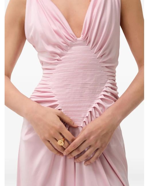 Versace Pink Viscose-Jersey Draped Gown