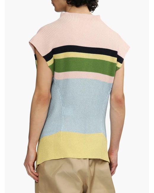 Kiko Kostadinov Green Stripe-Pattern Vest for men