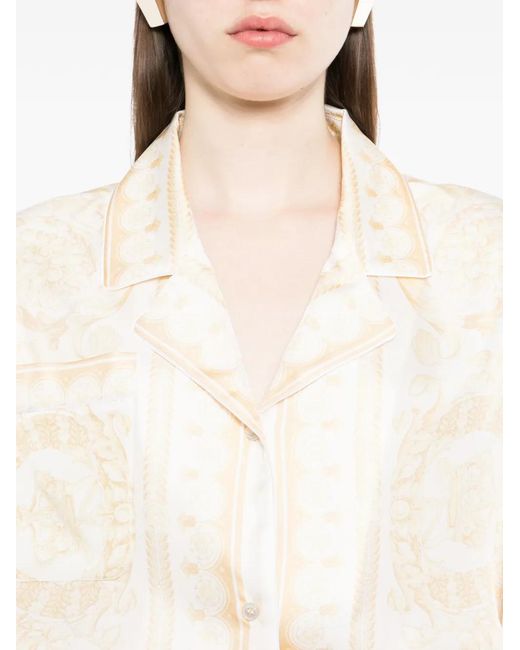 Versace White Patterned Blouses