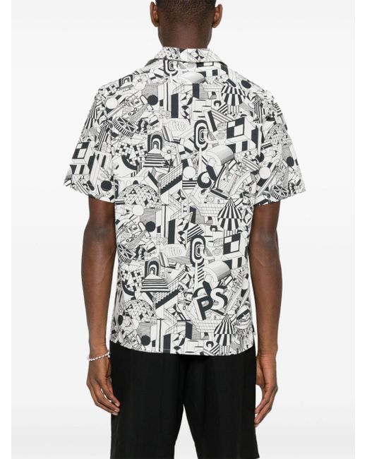 PS by Paul Smith White Printed Casual Shirt for men
