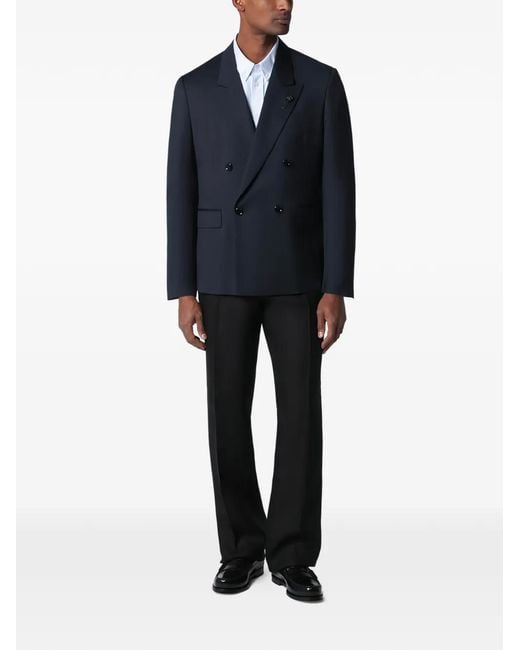 Lardini Blue Wool Double-Breasted Jacket for men