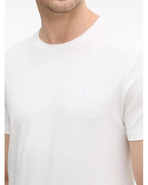 Trussardi White Logo-Embroidered T-Shirt for men