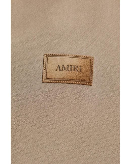 Amiri Natural Stand-Up Collar Logo-Patch Jacket for men