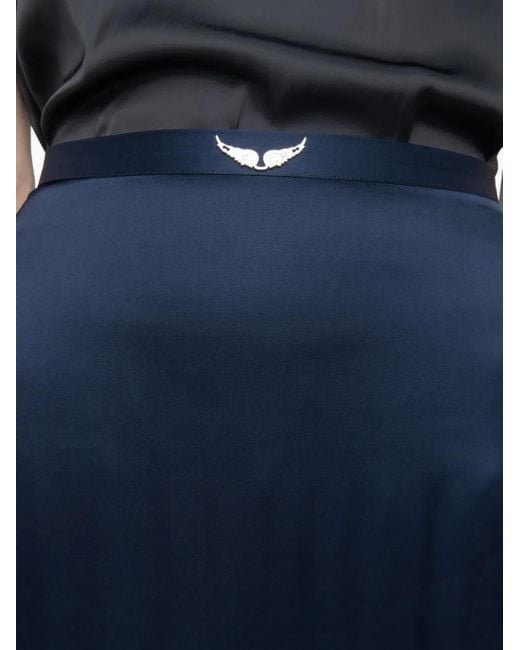 Zadig & Voltaire Jimeno サテン マキシスカート Blue