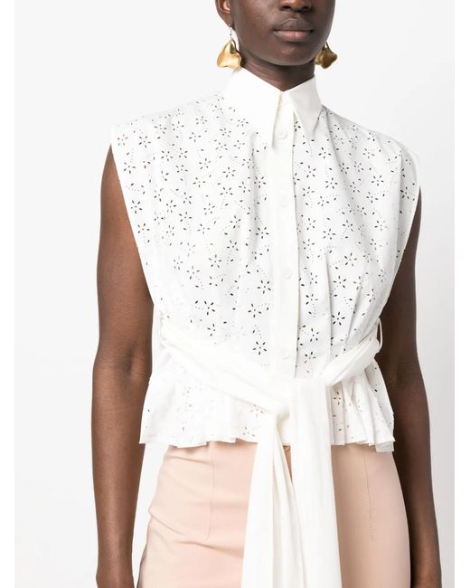 Philosophy Di Lorenzo Serafini White Wraparound Cotton Blouse