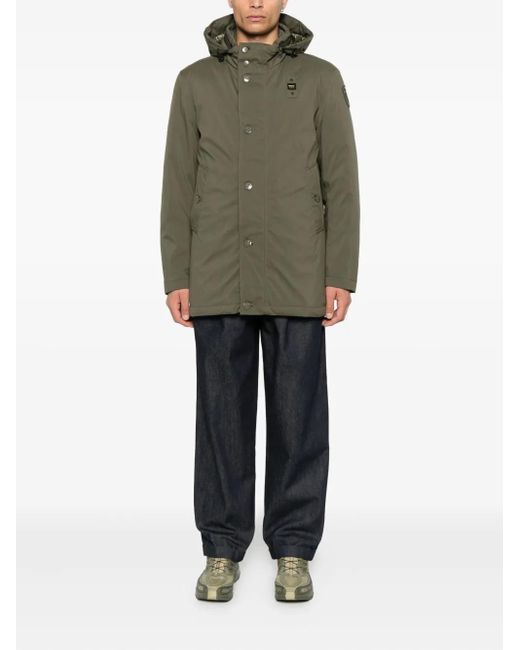 Blauer Green Hooded Button-Fastening Jacket for men