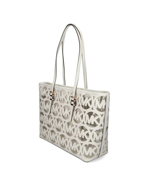MICHAEL Michael Kors White Logo-Cutout Tote Bag