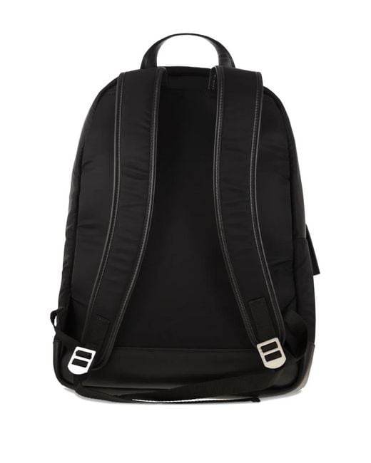 Hogan Black Logo-Patch Backpack for men