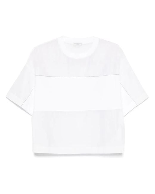 Peserico T-Shirt Met Vlakken in het White