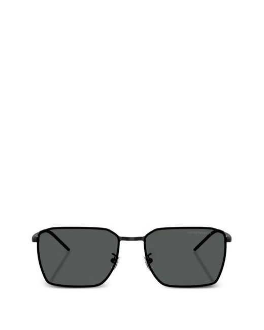 Emporio Armani Black Matte Square-Frame Sunglasses for men