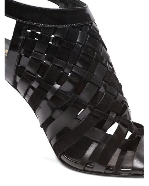 Balmain Black Fringed Open-Toe Sandals