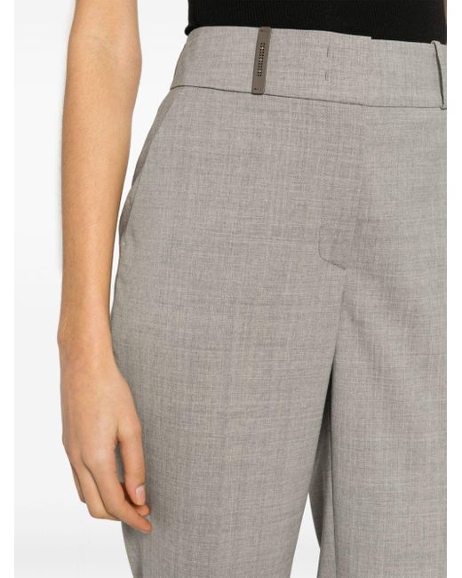 Peserico Gray Tapered Tailored Trousers