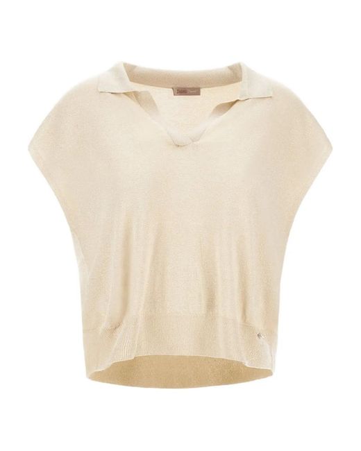 Herno Natural Logo-Charm Polo Top