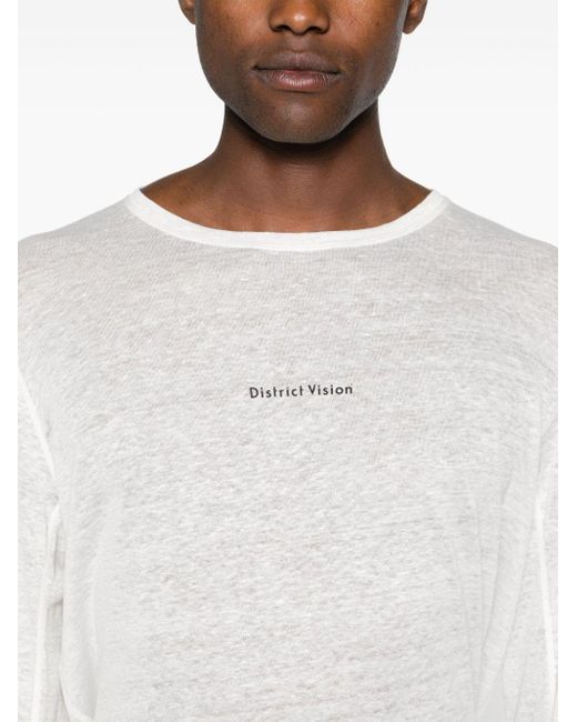 District Vision White Logo-print Hemp T-shirt for men