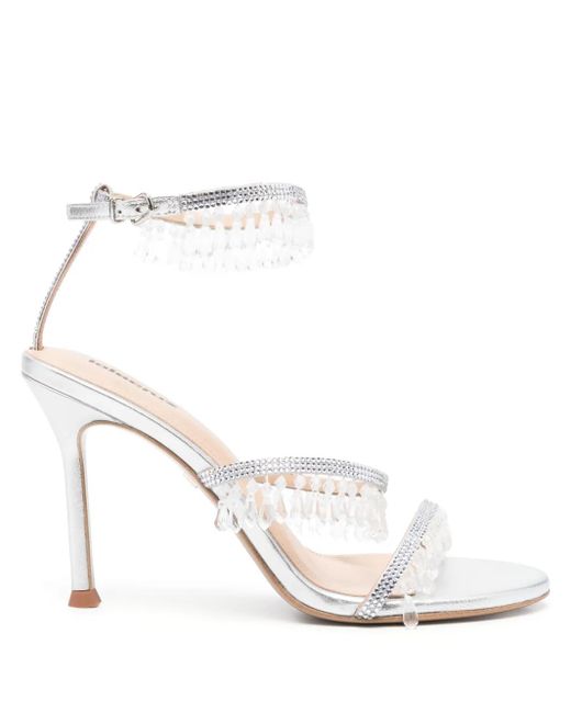 Lola Cruz White 100Mm Flamenca Sandals