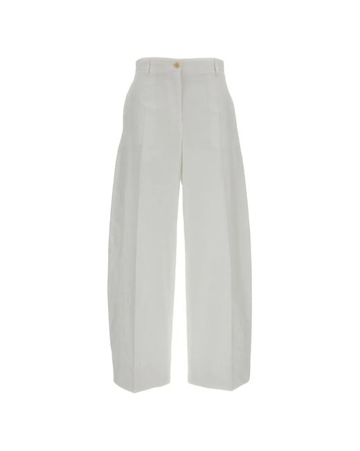 Alberto Biani White Pantalon À Coupe Ample