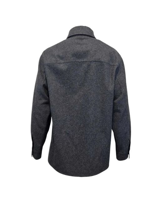 Jil Sander Blue Button-Up Chest-Pocket Jacket for men