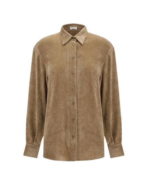 Brunello Cucinelli Natural Snap-Button Shirt