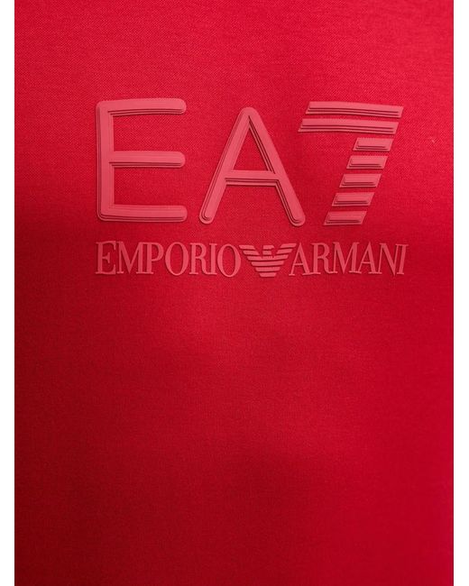 EA7 Red Logo-Print Short-Sleeve T-Shirt for men