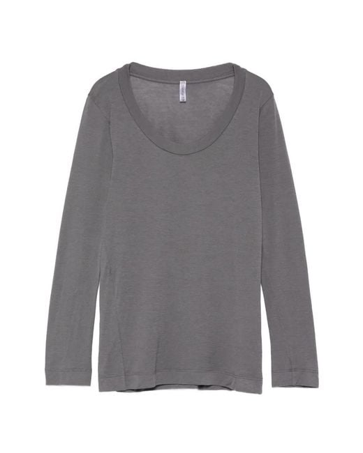 Daniele Fiesoli Gray Long-Sleeve Scoop-Neck T-Shirt