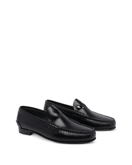 Hereu Black Anancla Round-Toe Loafers