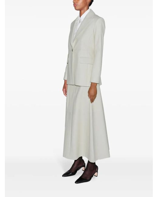 Rosetta Getty White A-Line Leather Skirt