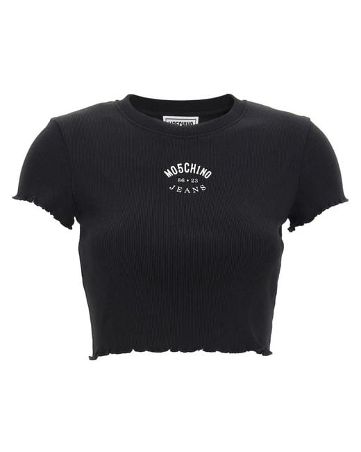 Moschino Black Ribbed T-Shirt