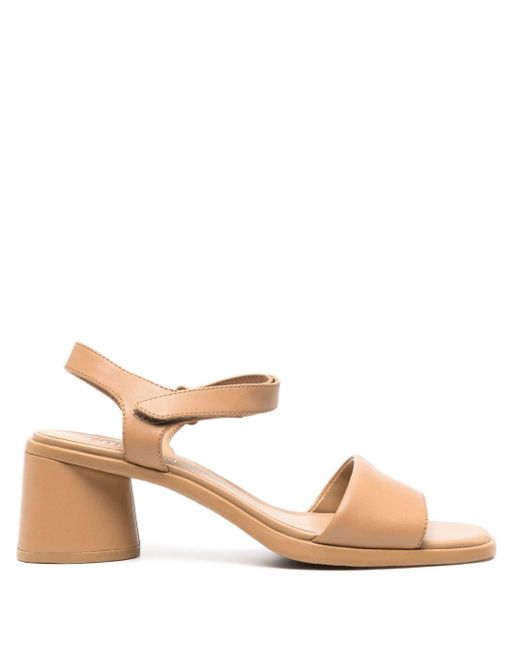 Camper Pink Kiara Block-heel Leather Sandals