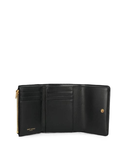 Saint Laurent Black Jamie Slim Tri-Fold Wallet