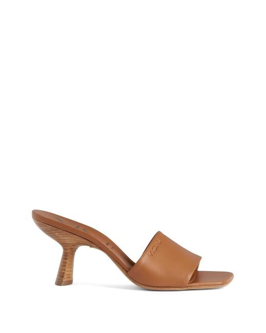 Giuseppe Zanotti Brown Mules Mit Eckiger Kappe