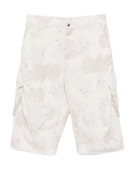 CROQUIS White Camouflage-Print Shorts for men