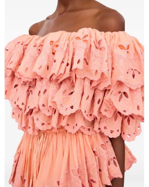 Chloé Pink Ruffled Maxi Dress
