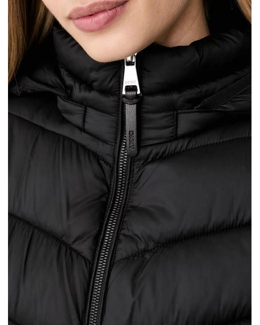 DKNY Black Quilted Hooded Jacket